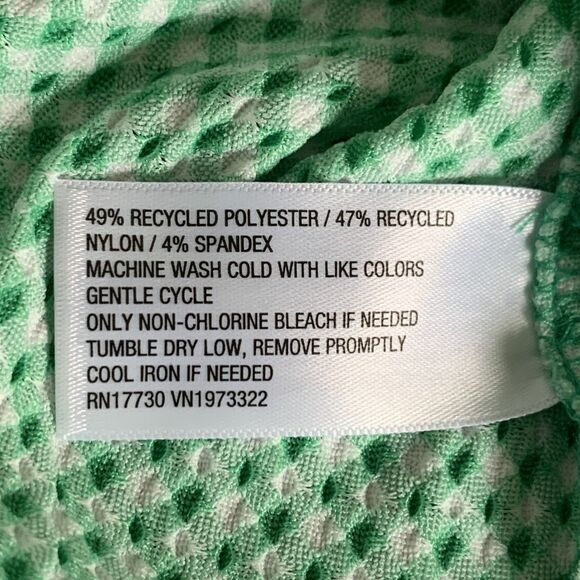 Wild Fable Sleeveless Knit Top Green Gingham Rushed Side Asymmetrical Women S - Picture 10 of 10